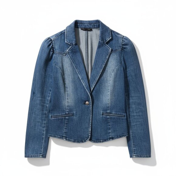 INC 💙 》Denim Blazer Jacket - Picture 2 of 15